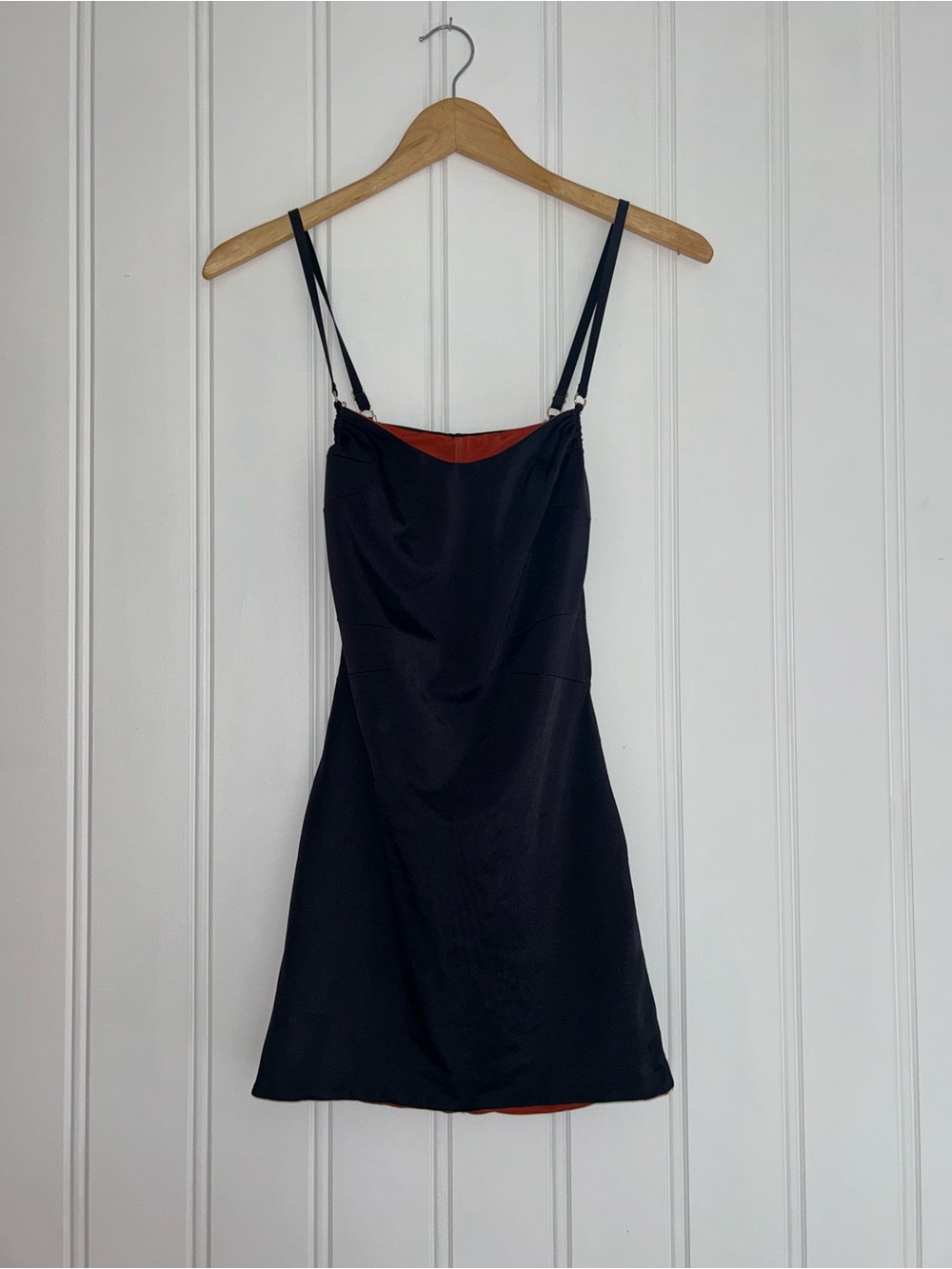 Ow Collection Black/Burnt Orange Reversible Body-con Mini Dress